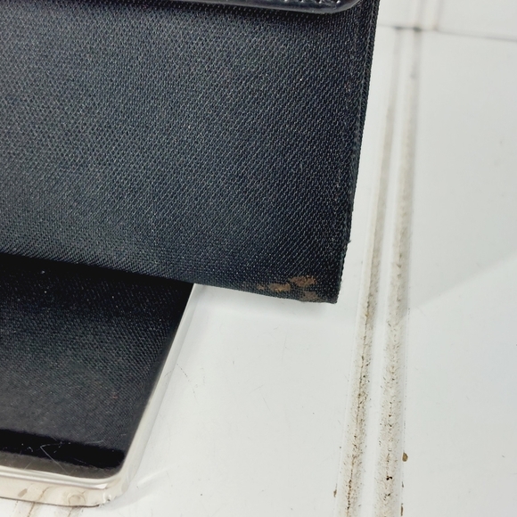 Ralph Lauren Women's Black Leather & Canvas Checkbook Wallet Clutch 0478 - Picture 3 of 12